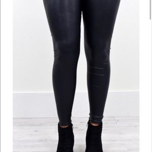 Pants - Faux Leather Leggings Pants - Faux Leather Leggings